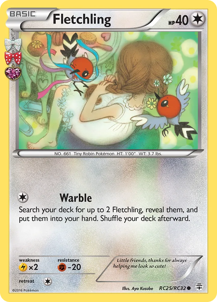 Generations 영어판 Fletchling RC25 카드 앞면