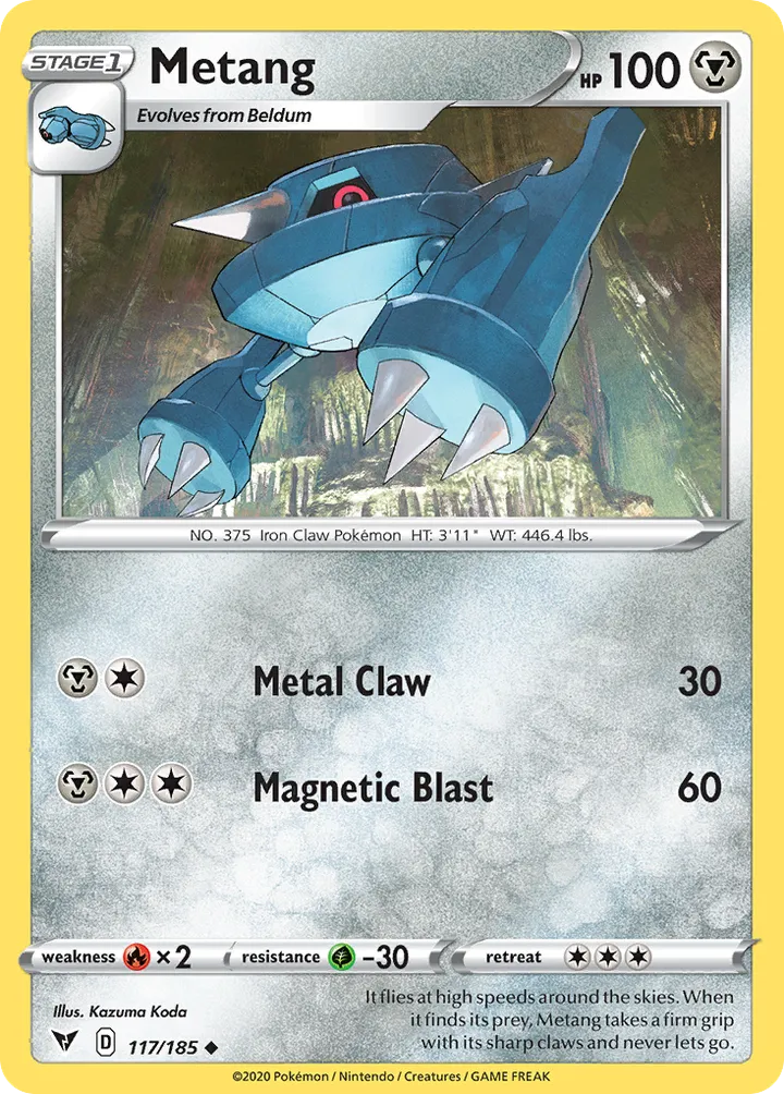 Front of Metang 117, Sword & Shield—Vivid Voltage English
