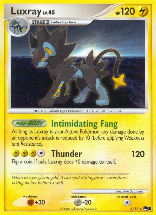 POP Series 8 영어판 Luxray 3 카드 앞면