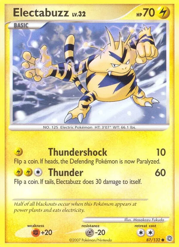 Diamond & Pearl—Secret Wonders 英語版 Electabuzz 87 カード表面
