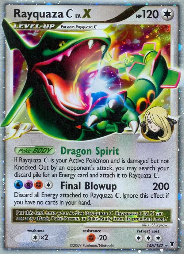 Platinum—Supreme Victors 영어판 Rayquaza C LV.X 146 카드 앞면