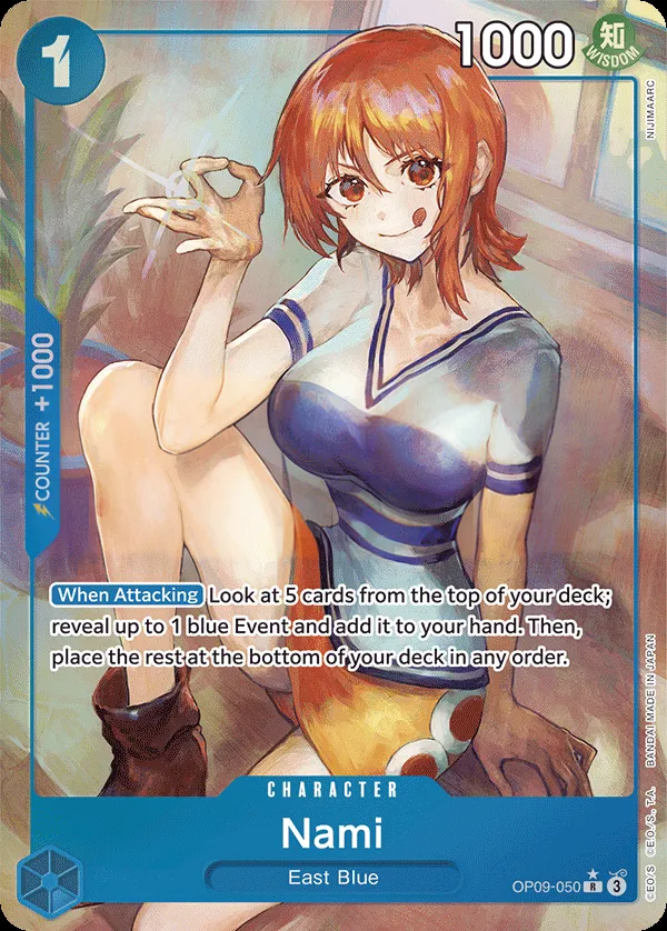 Emperors in the New World 英語版 Nami OP09-050 · パラレル カード表面
