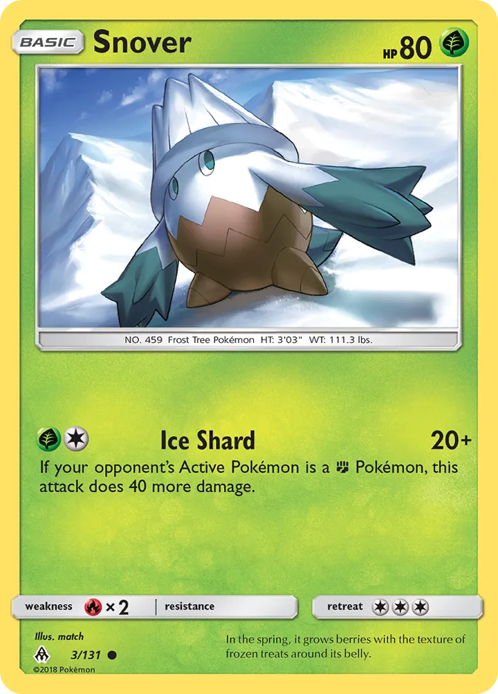 Sun & Moon—Forbidden Light 영어판 Snover 3 카드 앞면