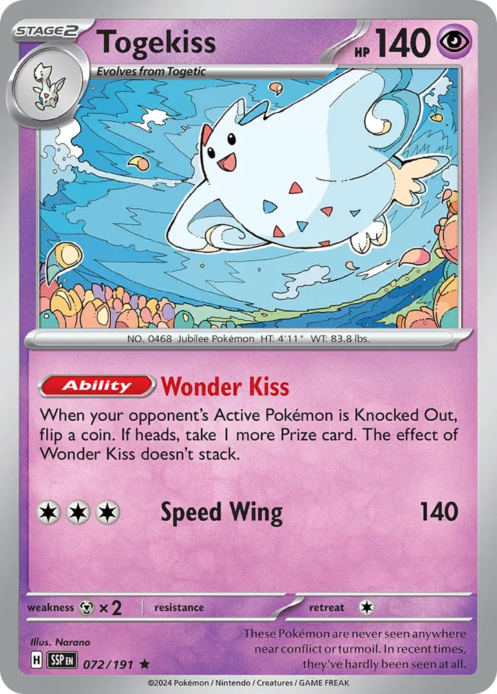 Scarlet & Violet—Surging Sparks 英語版 Togekiss 72 カード表面