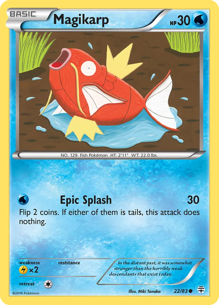 Generations 英語版 Magikarp 22 カード表面
