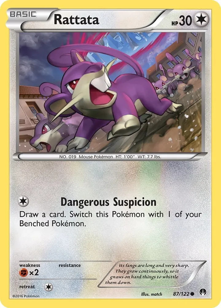 XY—BREAKpoint 영어판 Rattata 87 카드 앞면