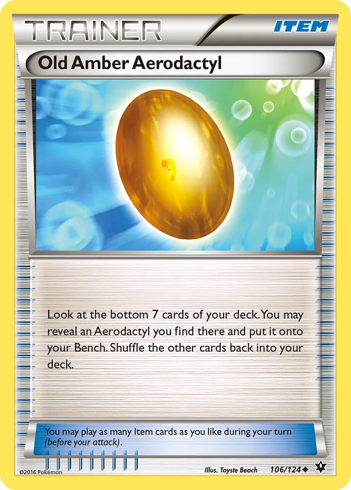 XY—Fates Collide 英語版 Old Amber Aerodactyl 106 カード表面