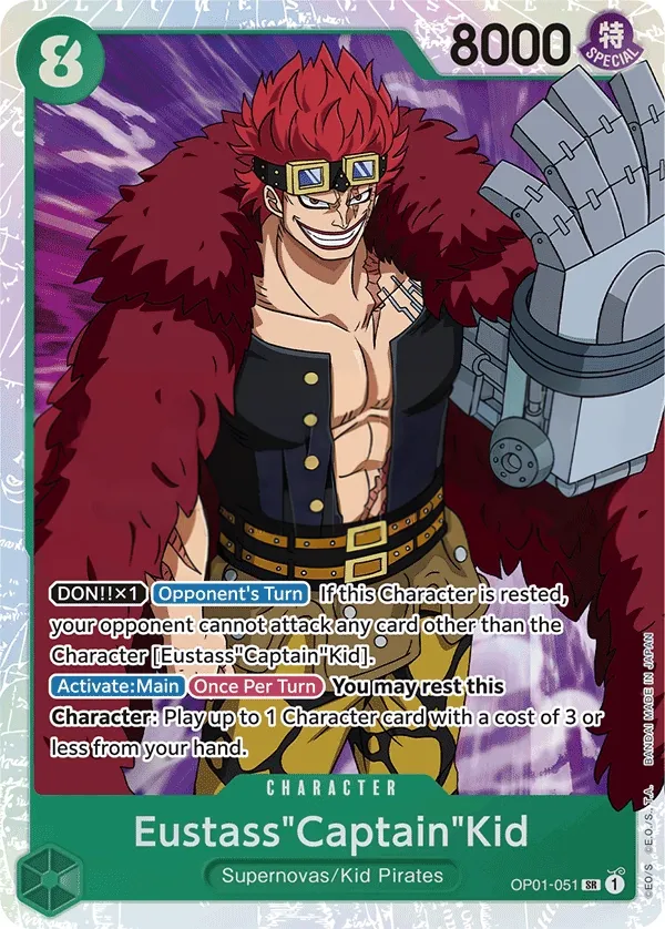 Romance Dawn 영어판 Eustass"Captain"Kid OP01-051 · 재록 카드 앞면
