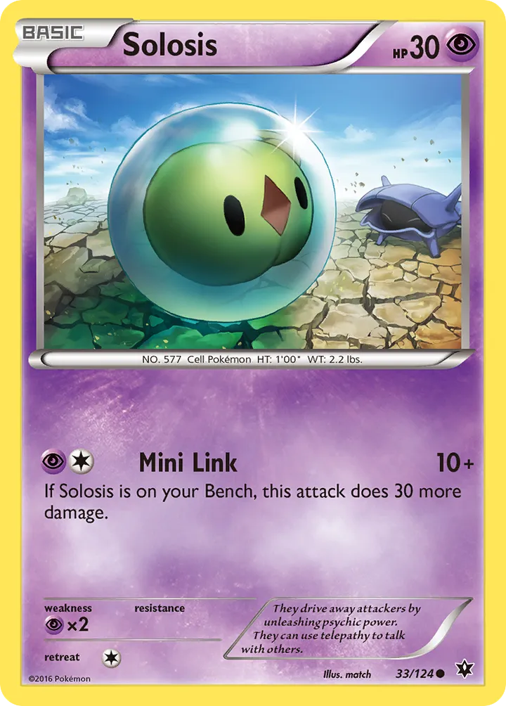 XY—Fates Collide 영어판 Solosis 33 카드 앞면