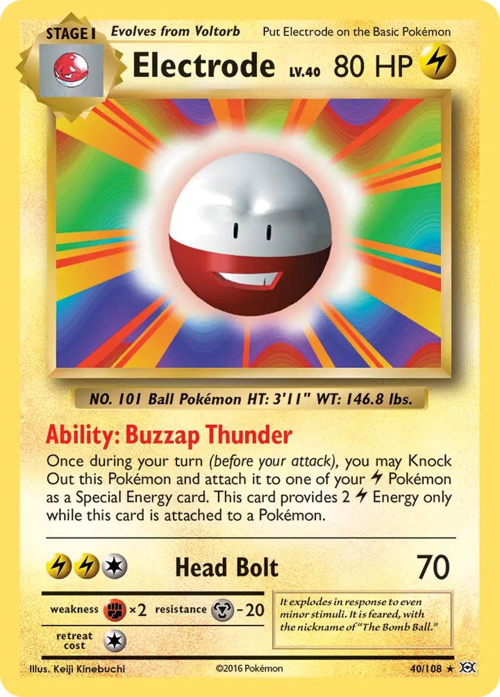 XY—Evolutions 영어판 Electrode 40 카드 앞면