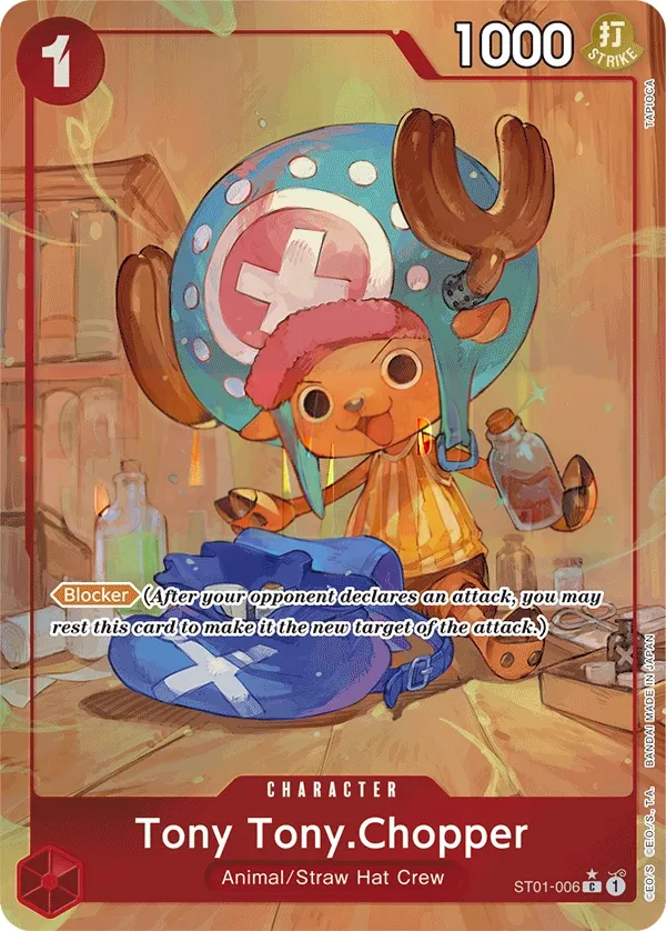 Straw Hat Crew 英語版 Tony Tony.Chopper ST01-006 · パラレル 8 カード表面