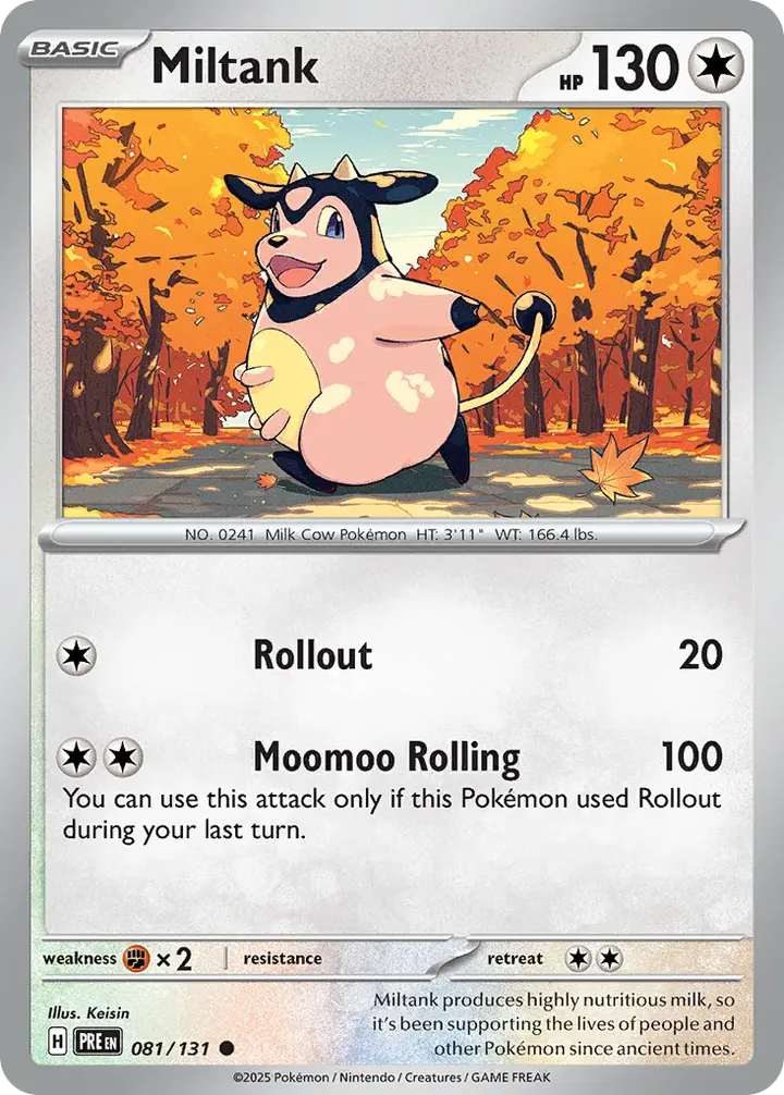 Scarlet & Violet—Prismatic Evolutions 英語版 Miltank 81 カード表面