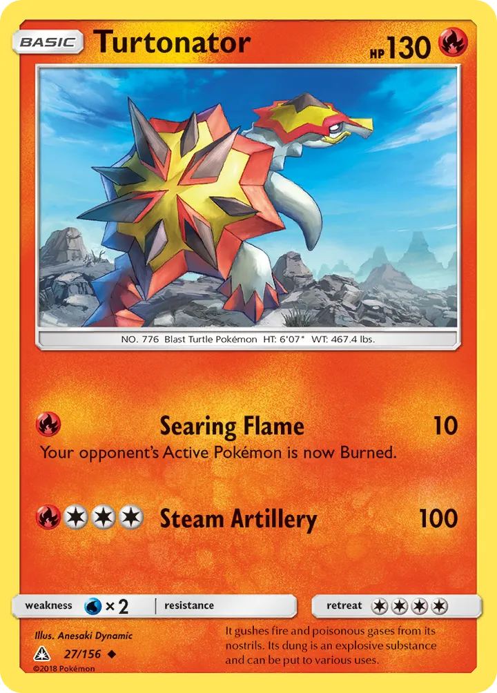 Sun & Moon—Ultra Prism 영어판 Turtonator 27 카드 앞면