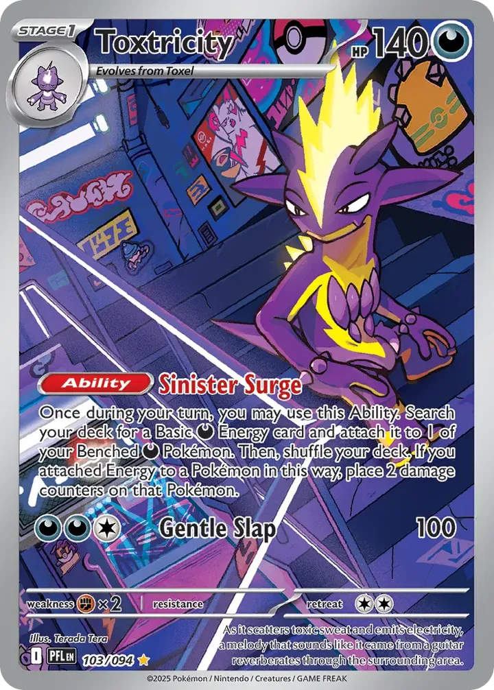 Mega Evolution—Phantasmal Flames 英語版 Toxtricity 103 カード表面