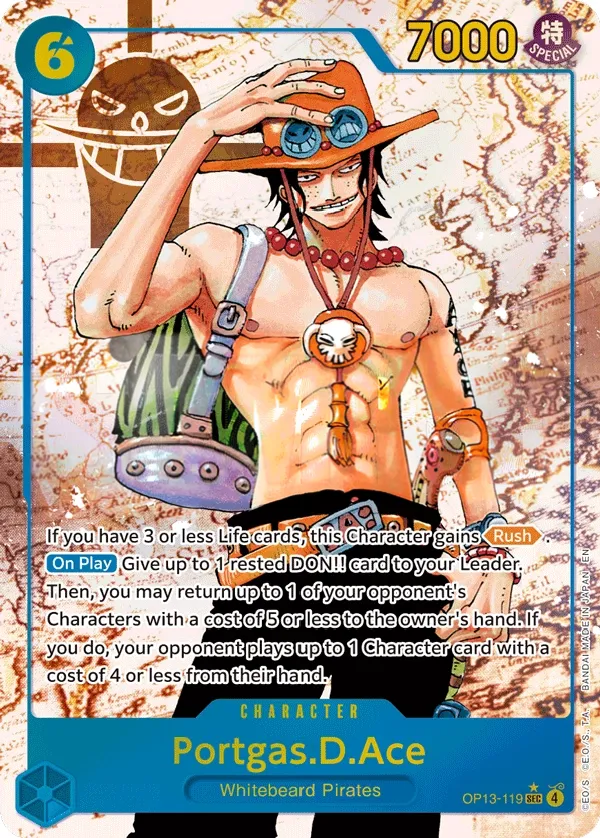 Carrying on His Will 영어판 Portgas.D.Ace OP13-119 · 패럴렐 카드 앞면