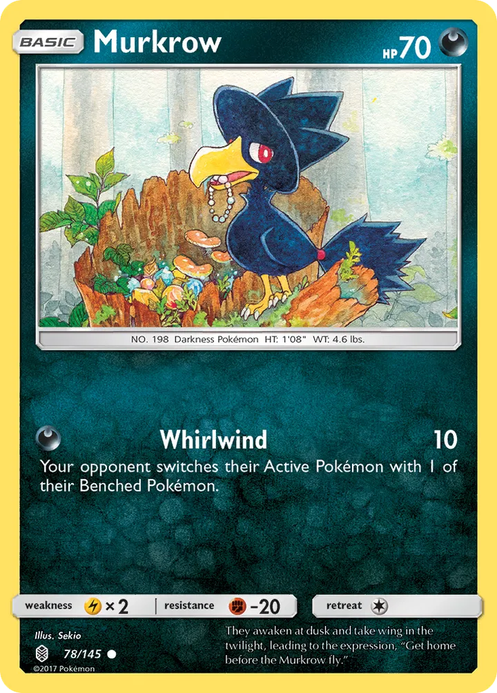 Sun & Moon—Guardians Rising 英語版 Murkrow 78 カード表面