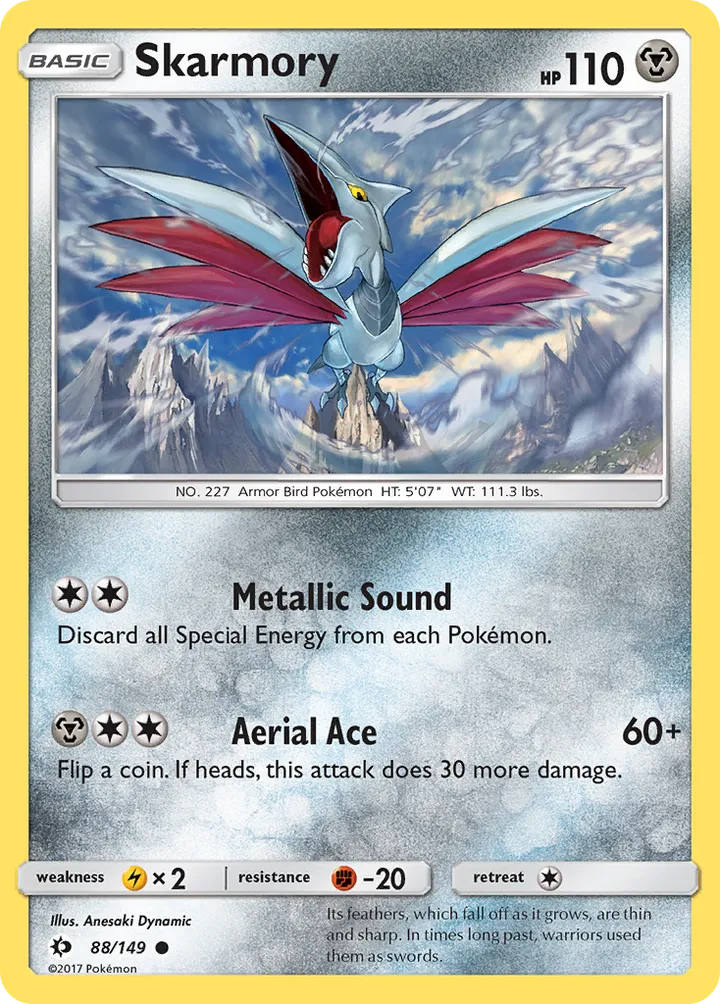 Sun & Moon 英語版 Skarmory 88 カード表面