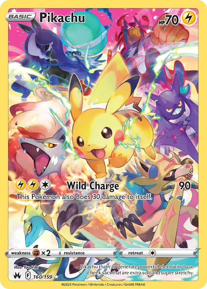 Crown Zenith 英語版 Pikachu 160 カード表面