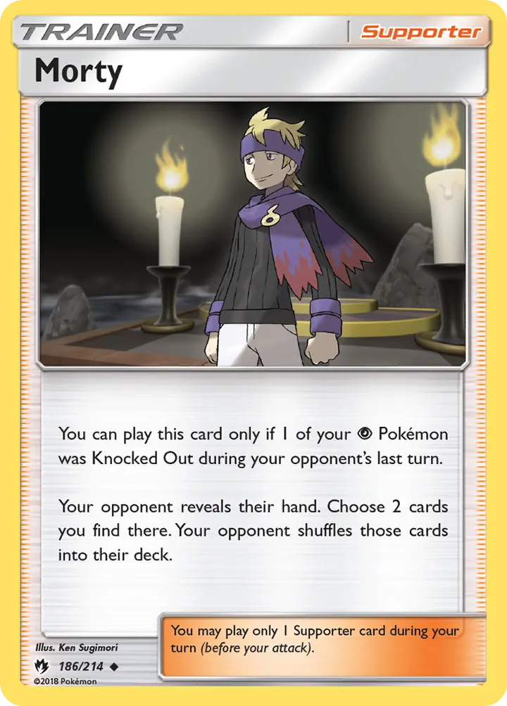 Sun & Moon—Lost Thunder 英語版 Morty 186 カード表面