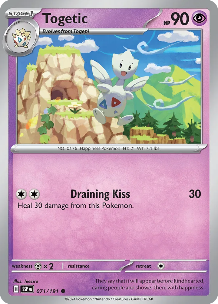 Scarlet & Violet—Surging Sparks 영어판 Togetic 71 카드 앞면