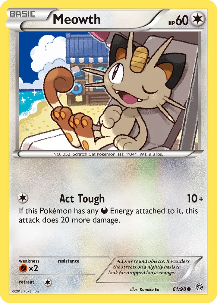 XY—Ancient Origins 英語版 Meowth 61 カード表面