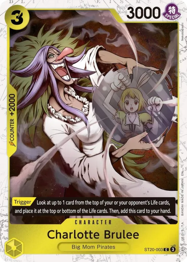 YELLOW Charlotte Katakuri 영어판 Charlotte Brulee ST20-003 · 재록 · 해적 카드 앞면