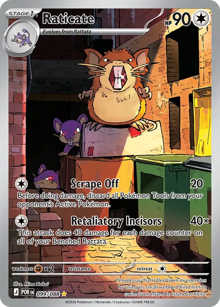 Mega Evolution—Perfect Order 英語版 Raticate 99 カード表面