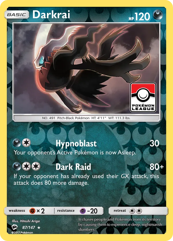 Sun & Moon—Burning Shadows 영어판 Darkrai 87 카드 앞면