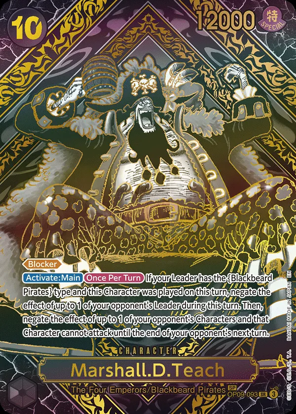 Emperors in the New World 英語版 Marshall.D.Teach OP09-093 · パラレル 4 カード表面