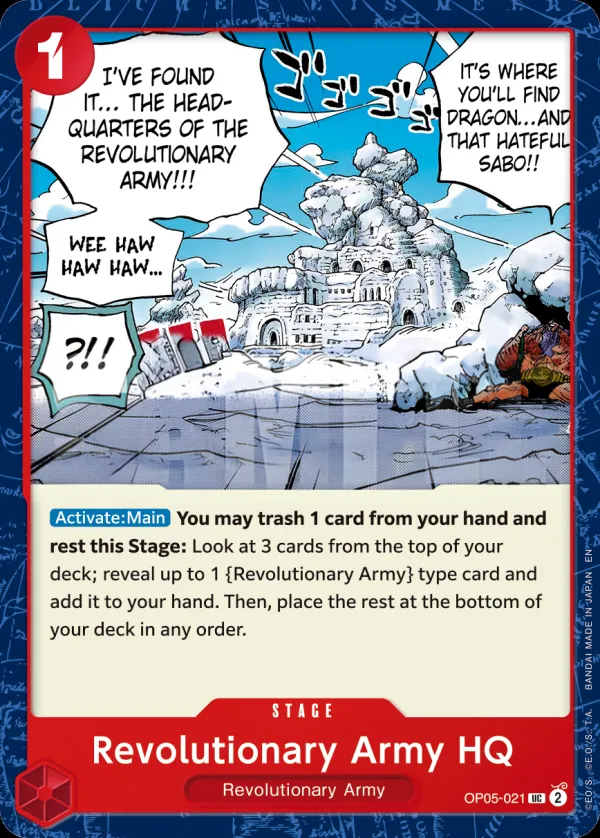 Awakening of the New Era 英語版 Revolutionary Army HQ OP05-021 · 再録 カード表面