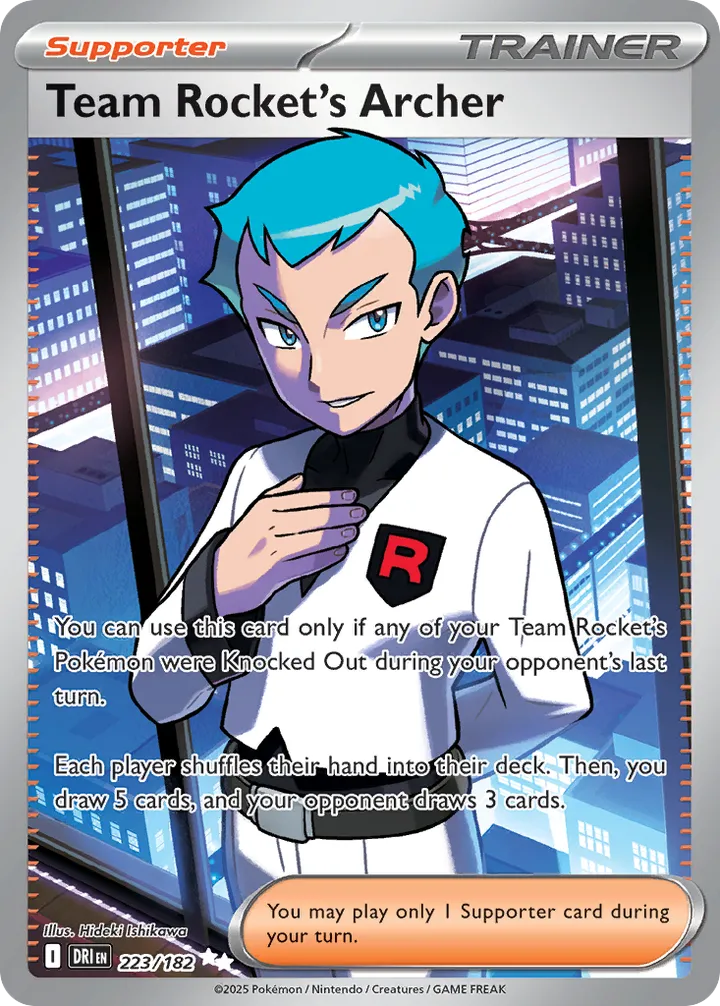 Scarlet & Violet—Destined Rivals 英語版 Team Rocket's Archer 223 カード表面