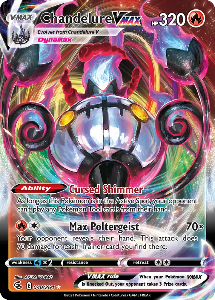 Sword & Shield—Fusion Strike 영어판 Chandelure VMAX 40 카드 앞면