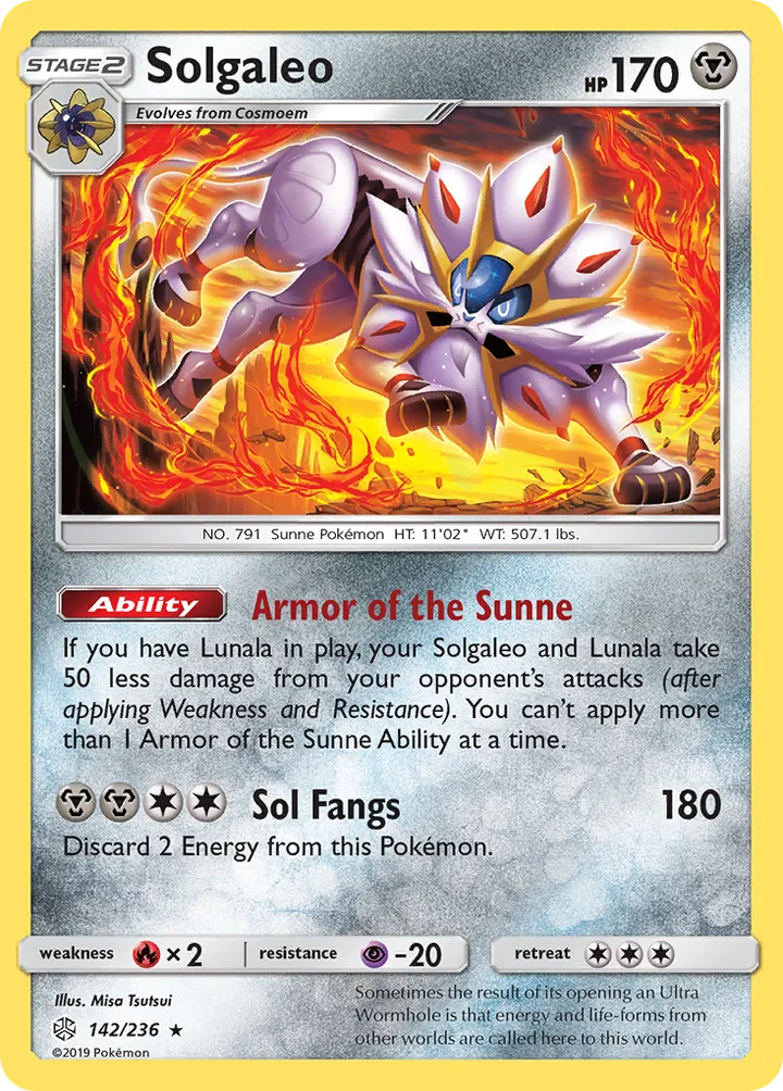 Sun & Moon—Cosmic Eclipse 영어판 Solgaleo 142 카드 앞면