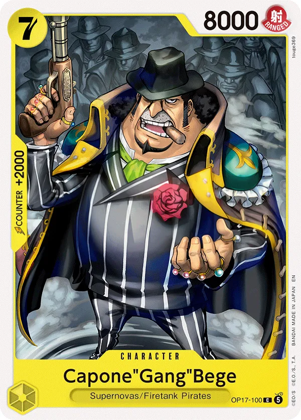 The World's Strongest Warriors 英語版 Capone"Gang"Bege OP17-100 カード表面
