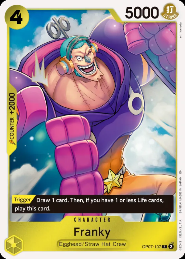 500 Years in the Future 英語版 Franky OP07-107 · 再録 カード表面