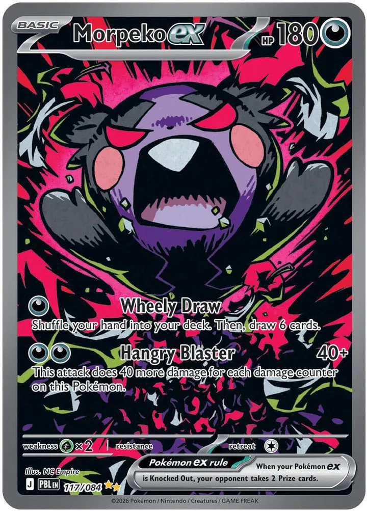 Mega Evolution—Pitch Black 영어판 Morpeko ex 117 카드 앞면