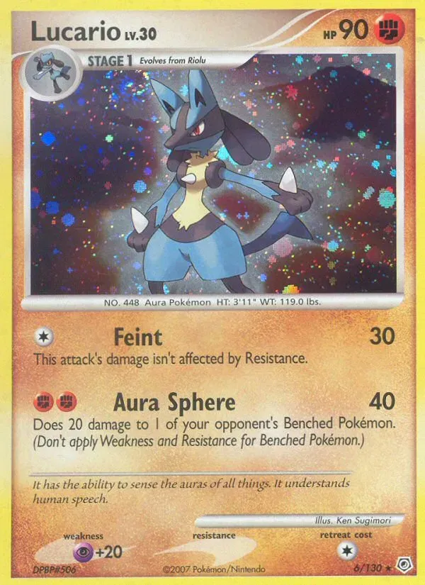 Front of Lucario 6, Diamond & Pearl English
