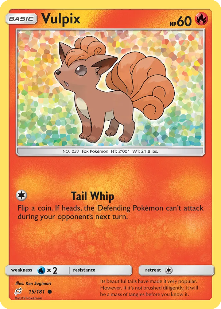 Sun & Moon—Team Up 영어판 Vulpix 15 카드 앞면