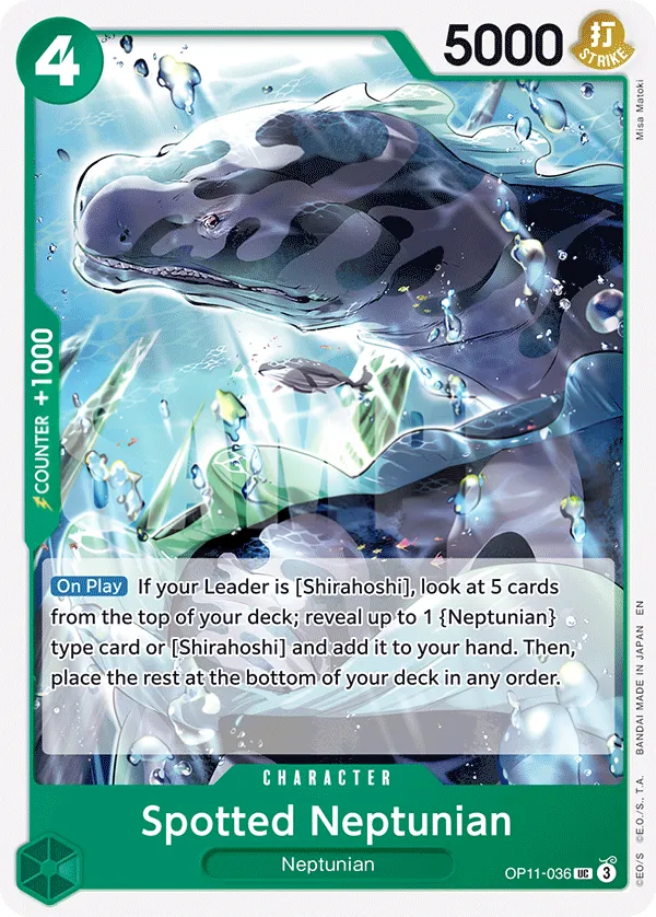 Front of Spotted Neptunian OP11-036, A Fist of Divine Speed English