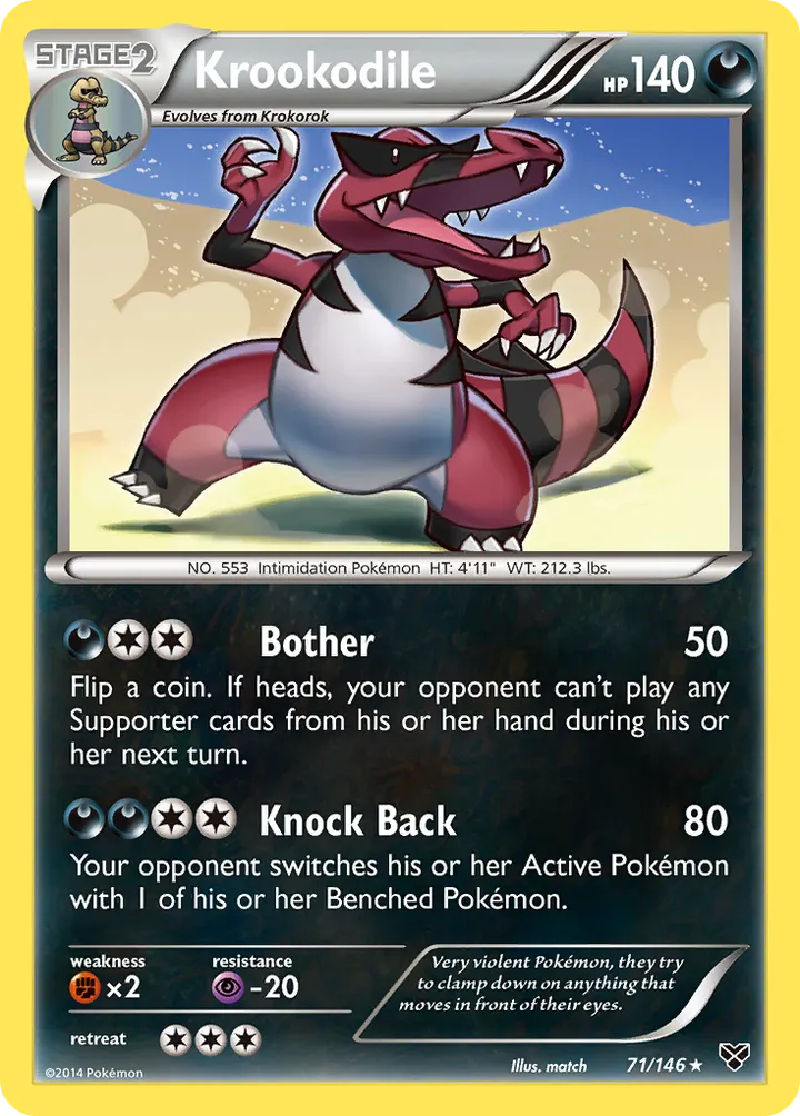 XY 英語版 Krookodile 71 カード表面