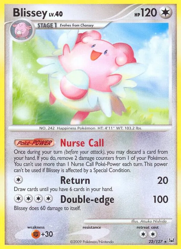 Platinum 영어판 Blissey 22 카드 앞면