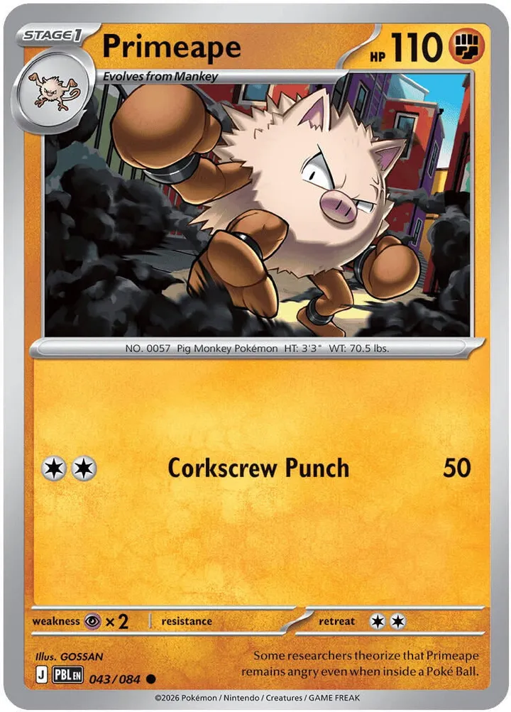 Mega Evolution—Pitch Black 영어판 Primeape 43 카드 앞면