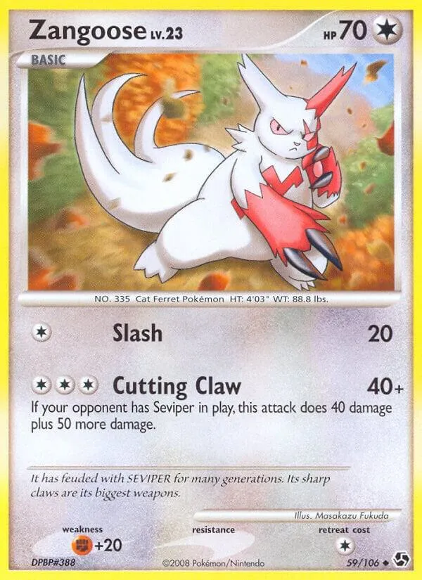 Diamond & Pearl—Great Encounters 영어판 Zangoose 59 카드 앞면