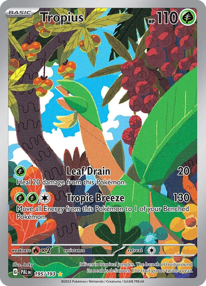 Scarlet & Violet—Paldea Evolved 영어판 Tropius 195 카드 앞면