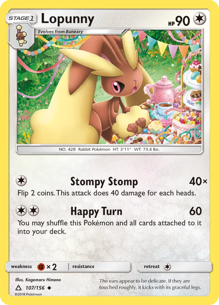 Sun & Moon—Ultra Prism 英語版 Lopunny 107 カード表面