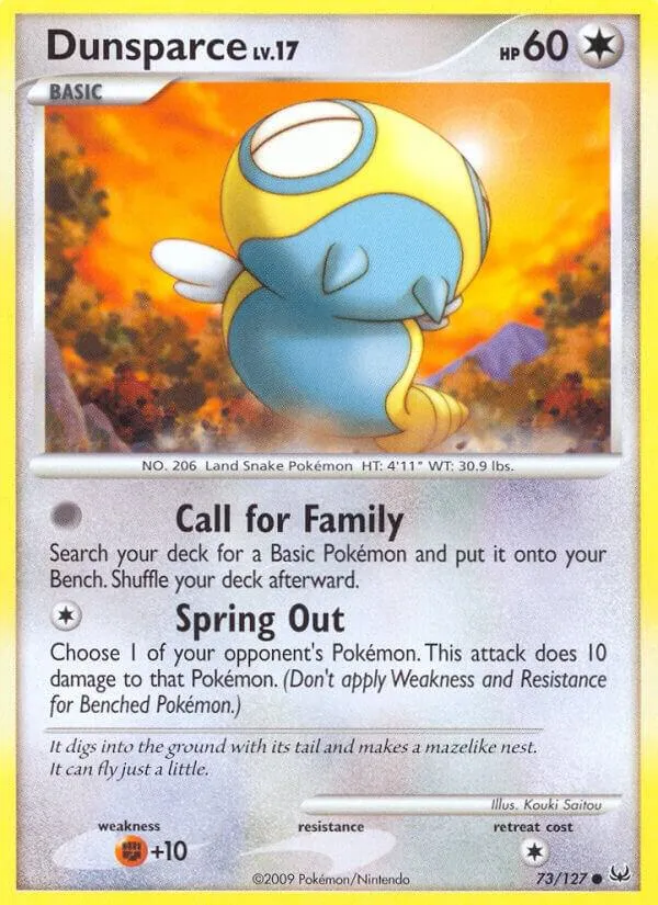 Platinum 영어판 Dunsparce 73 카드 앞면