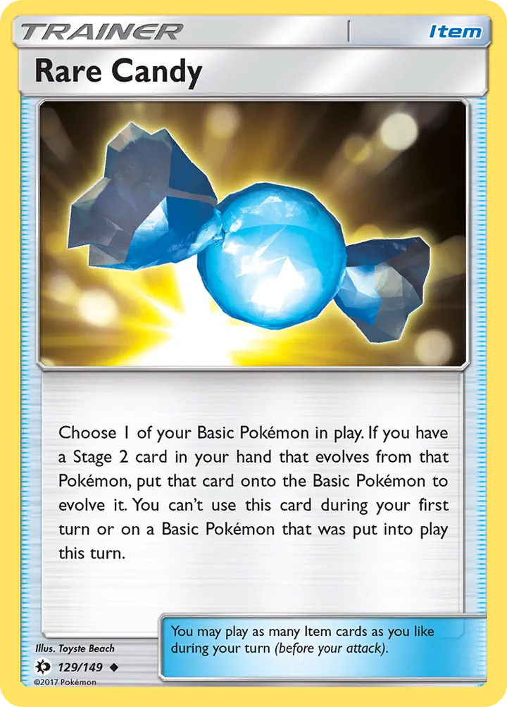 Sun & Moon 英語版 Rare Candy 129 カード表面