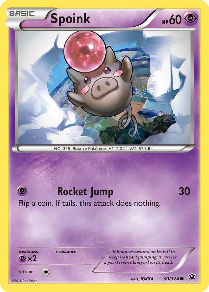 XY—Fates Collide 英語版 Spoink 30 カード表面