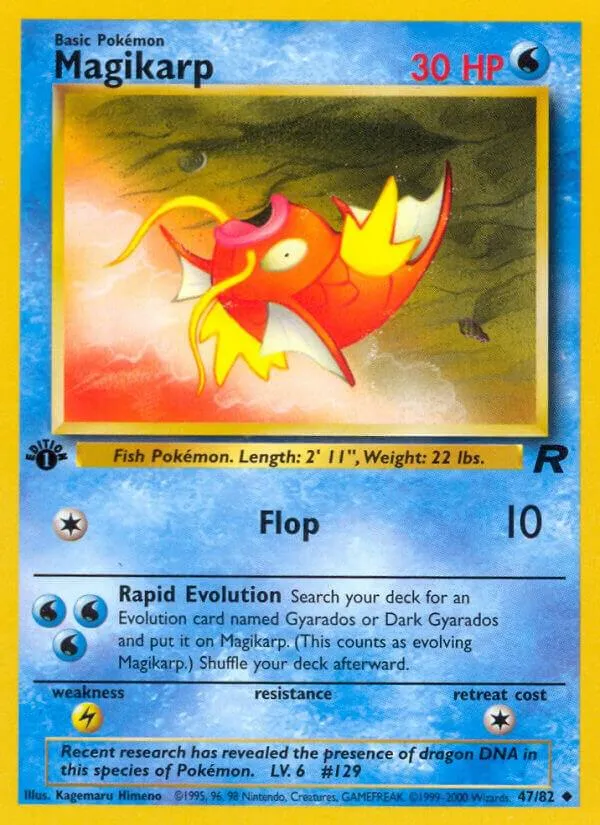 Team Rocket 영어판 Magikarp 47 카드 앞면