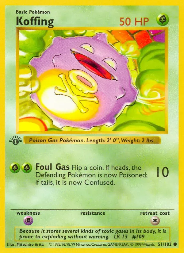 Base Set 英語版 Koffing 51 カード表面